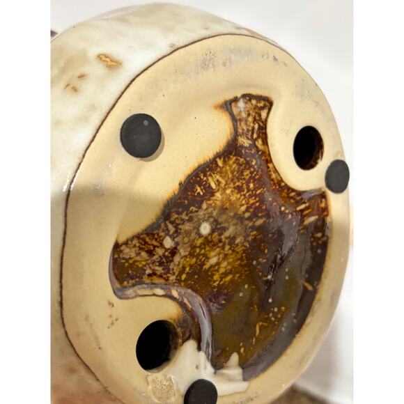 VINTAGE CHRISTMAS DECOR pottery SNOWMAN FAMILY W/ MIRROR HAND PAINTED Country - Picture 10 of 16